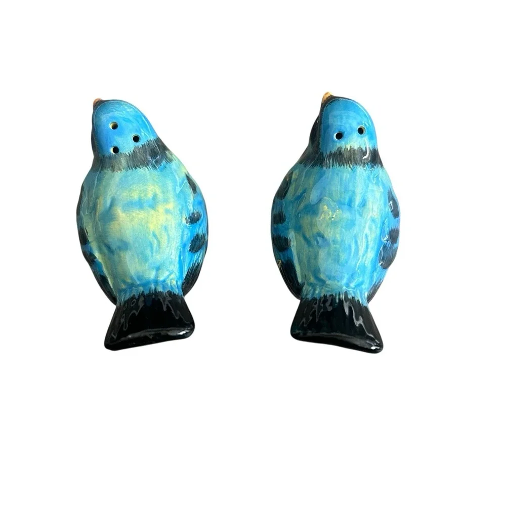 Certified International Spring Meadow Tray Bluebird Figural Salt Pepper‎ Shakers